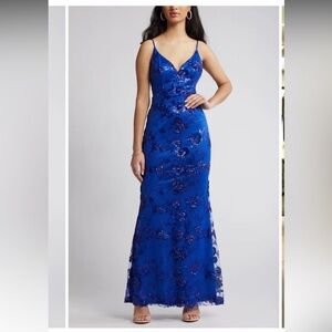 NWT Lulus blue lace sparkle dress